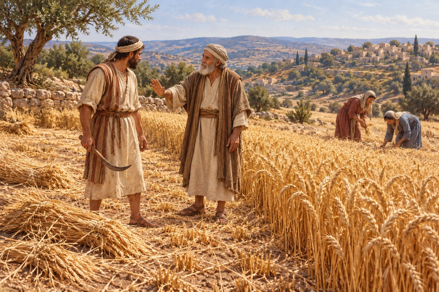 Spighe non raccolte al margine di un campo.